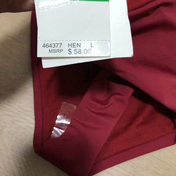 becca swimwear large bottoms l red dark Knitted Sides New da - Picture 7 of 8